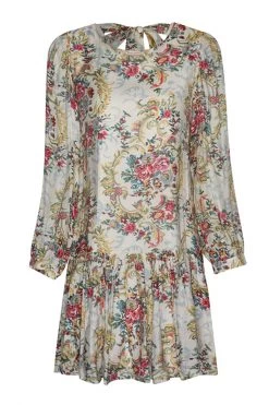 Ivy + Jack Emelia Ivory Paisley LS Frill Hem Smock Dress