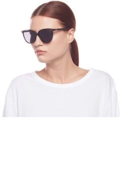 Le Specs Eternally Thin Frame Black Smoke Lens Sunglasses Eyewear