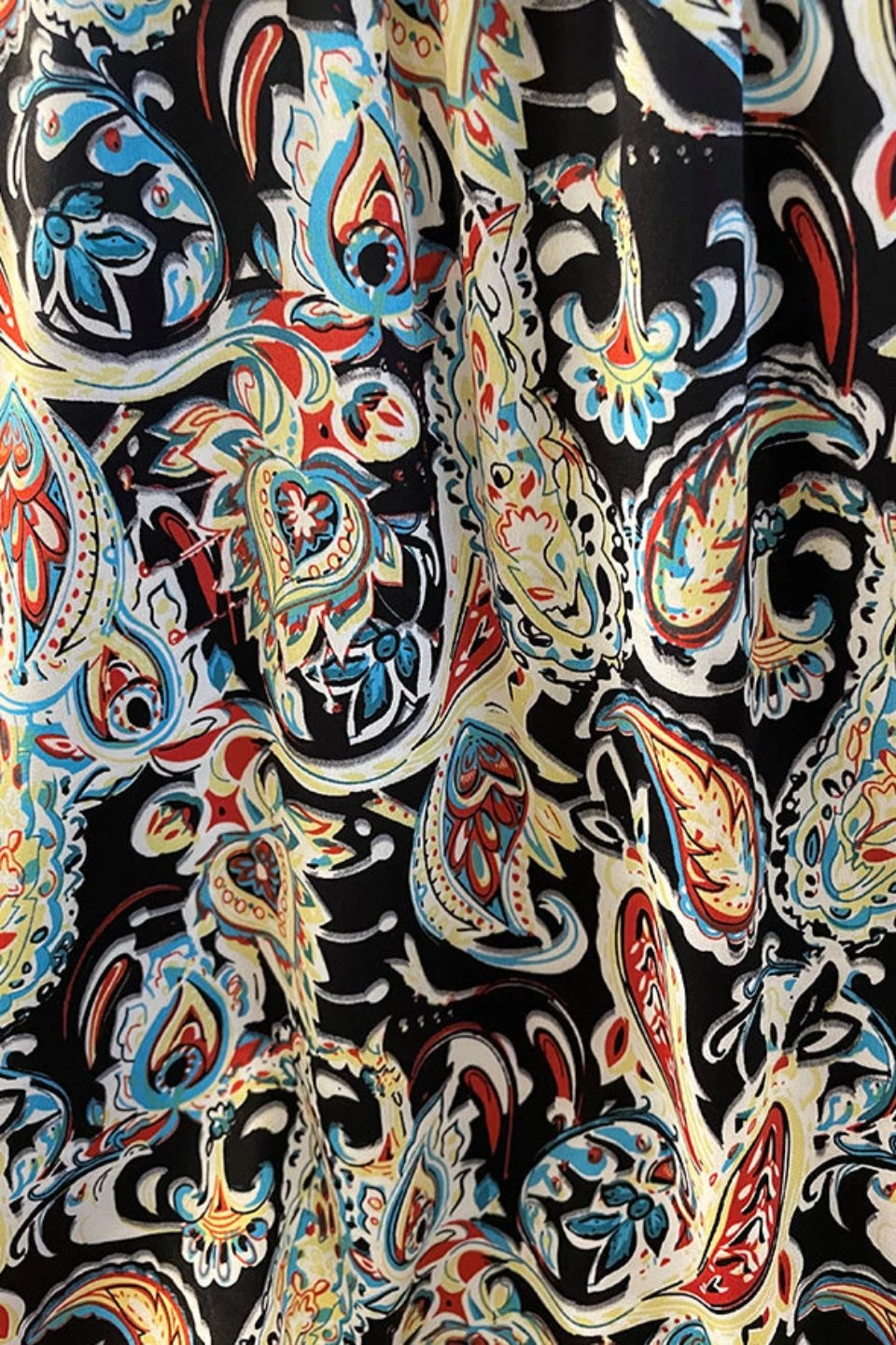 Ketz-Ke Eyesight Black Paisley High Neck Blouse New In