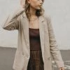 Ivy + Jack New In Mason Sand Linen Boyfried Blazer