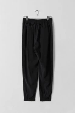 Among The Brave Fast Track Black Elastic Waist Tapered Cupro Jogger Pants