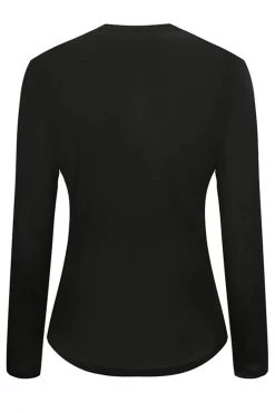 Ivy + Jack Faith Black Mesh LS Crew Top