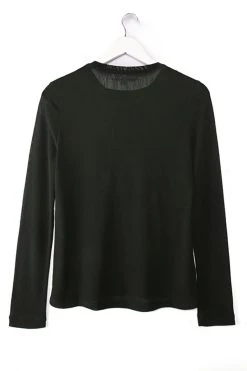 Ivy + Jack Faith Black Mesh LS Crew Top