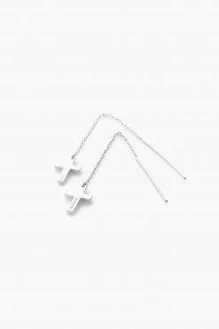 Stolen Support Local Falling Cross Earrings
