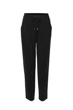 Among The Brave Fast Track Black Elastic Waist Tapered Cupro Jogger Pants