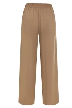 Ivy + Jack Favourite Walnut Textured Plain Stretch Back Wide Leg Pants New In