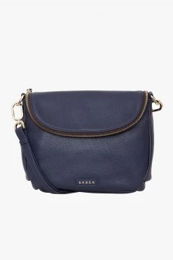 SABEN Bags Support Local Fifi Navy Leather Shoulder Bag