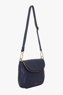 SABEN Bags Support Local Fifi Navy Leather Shoulder Bag