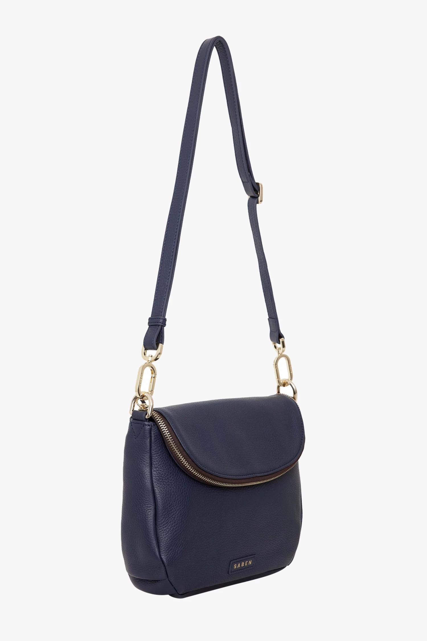 SABEN Bags Support Local Fifi Navy Leather Shoulder Bag