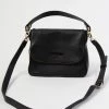 Federation For Keeps Black Leather Fold Over Cross Body Gold Hardware Bag