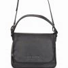 Federation For Keeps Black Crossbody Bag With Zipped Flat Gunmetal Hardware
