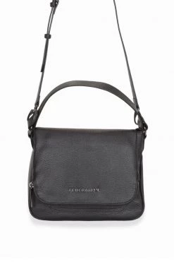 Federation For Keeps Black Crossbody Bag With Zipped Flat Gunmetal Hardware