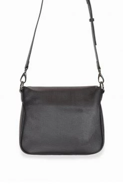 Federation For Keeps Black Crossbody Bag With Zipped Flat Gunmetal Hardware