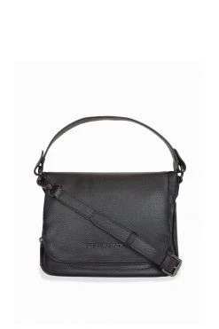 Federation For Keeps Black Crossbody Bag With Zipped Flat Gunmetal Hardware