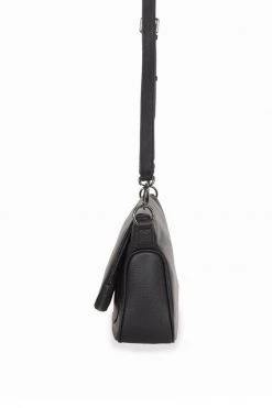 Federation For Keeps Black Crossbody Bag With Zipped Flat Gunmetal Hardware