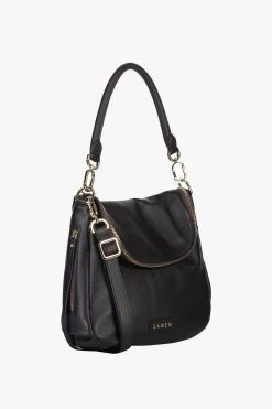 SABEN Bags Frankie Fold Over Black Shoulder Bag Support Local