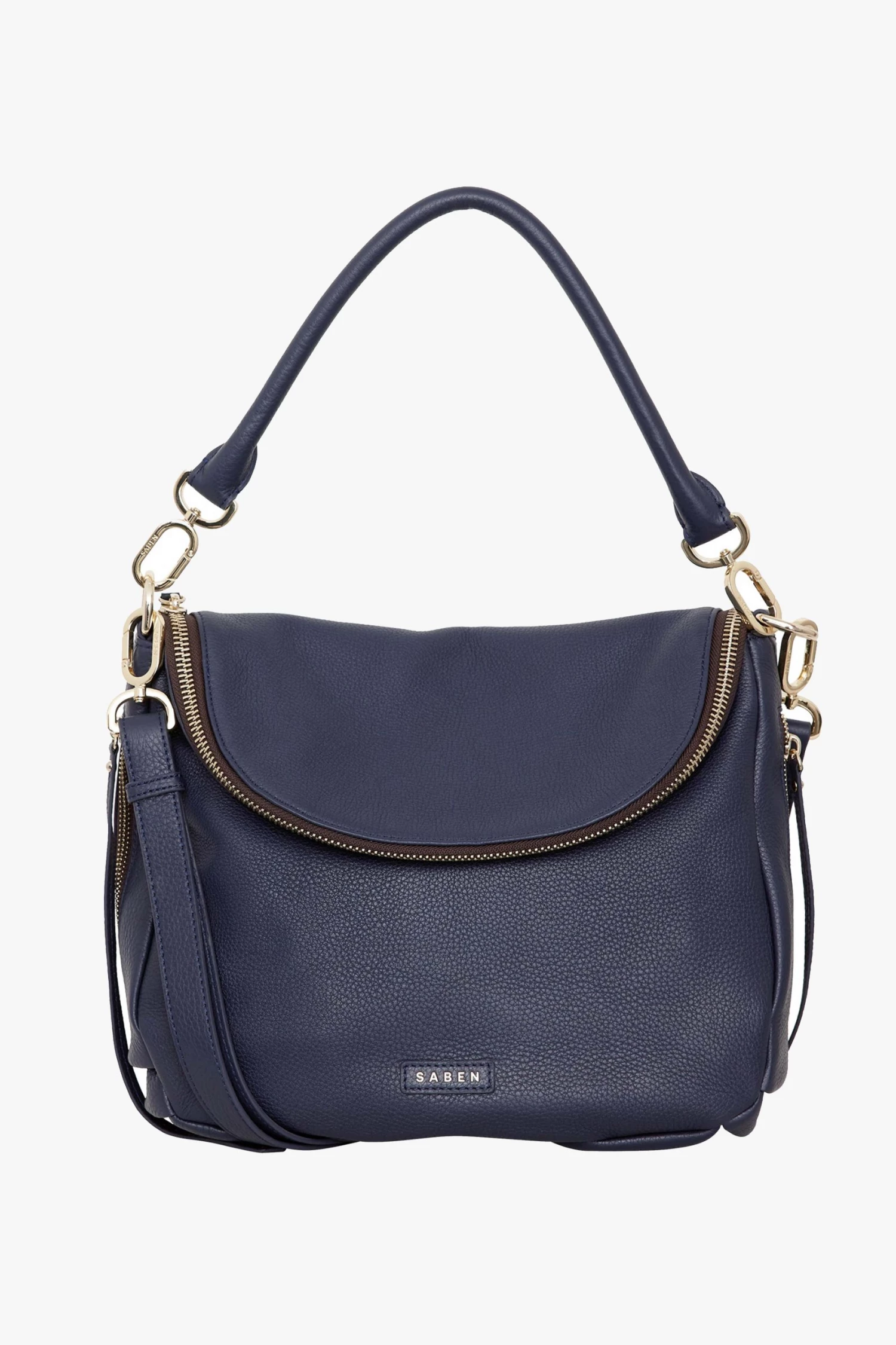 SABEN Bags Support Local Frankie Fold Over Navy Shoulder Bag