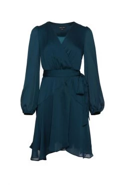 Among The Brave New In Fresh Take Dark Forest LS Wrap Dress