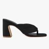 St Sana Freya Black Jandal Style Chucky Linen Mule Heels Event-wear Edit