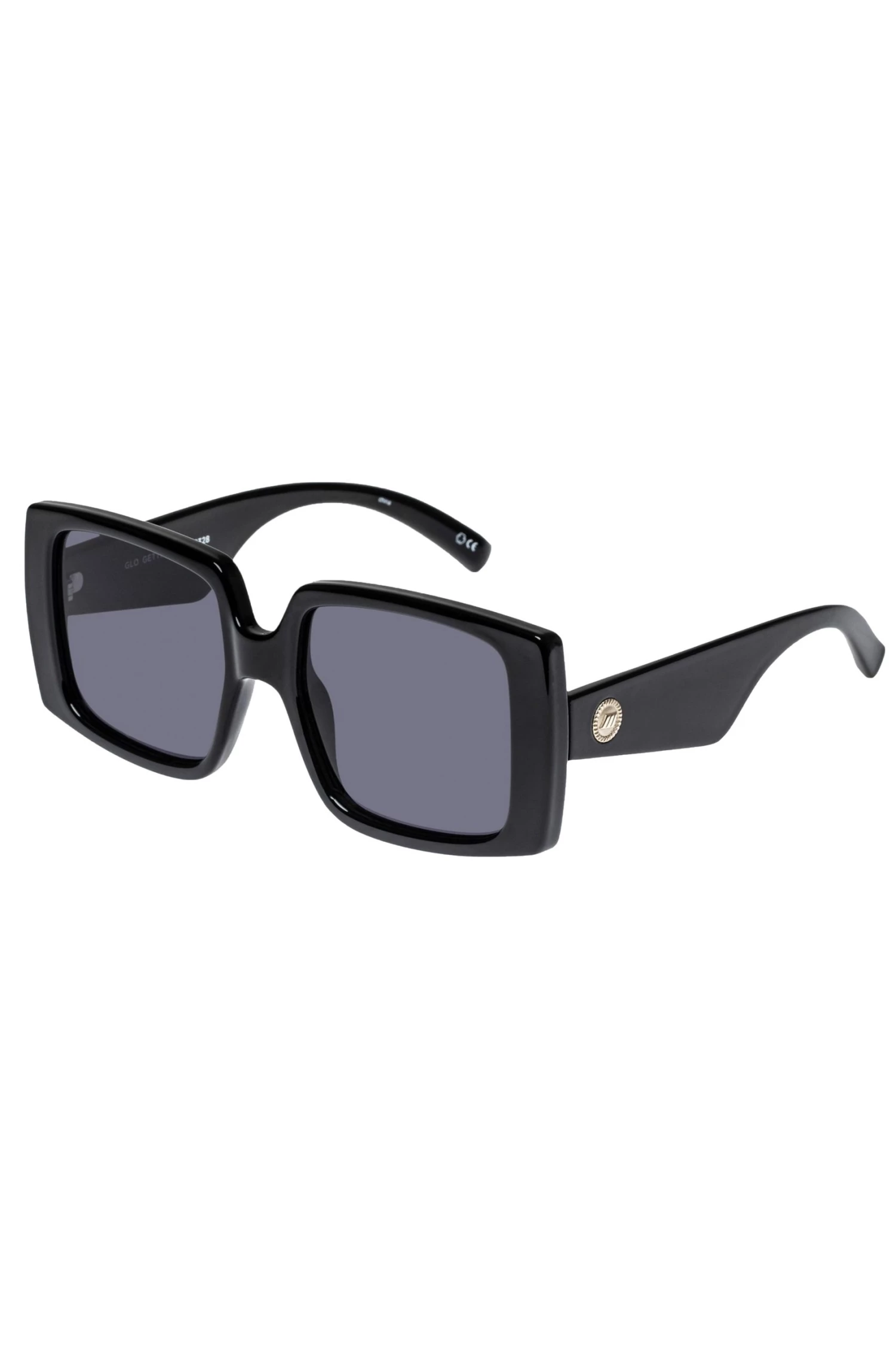 Le Specs Glo Getter Oversized Square Black Sunglasses Eyewear