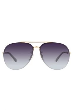 Prive Revaux Eyewear Glide Aviators Champagne Gold Grey Gradient Lens Sunglasses