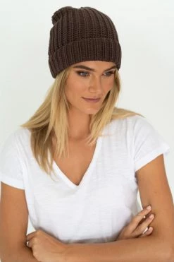 Humidity Lifestyle New In Keely Chocolate Rib Beanie