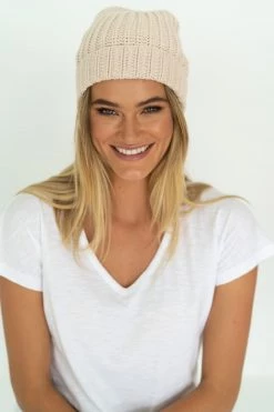 Humidity Lifestyle New In Keely Stone Rib Beanie