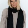 Humidity Lifestyle Ribbed Black Scarf
