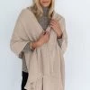 Humidity Lifestyle Wide Wrap Cotton Latte Scarf New In