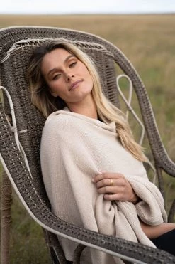 Humidity Lifestyle Wide Wrap Cotton Latte Scarf New In