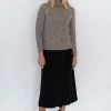 Humidity Lifestyle Kira Charcoal Marle Roll Neck Rib Jumper