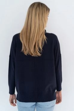 Humidity Lifestyle Alyssa Roll Neck Super Soft Navy Floaty Jumper