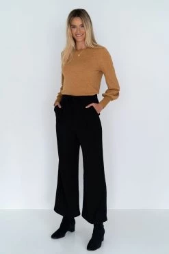 Humidity Lifestyle Emily Super Floaty Tie Waist Black Pant