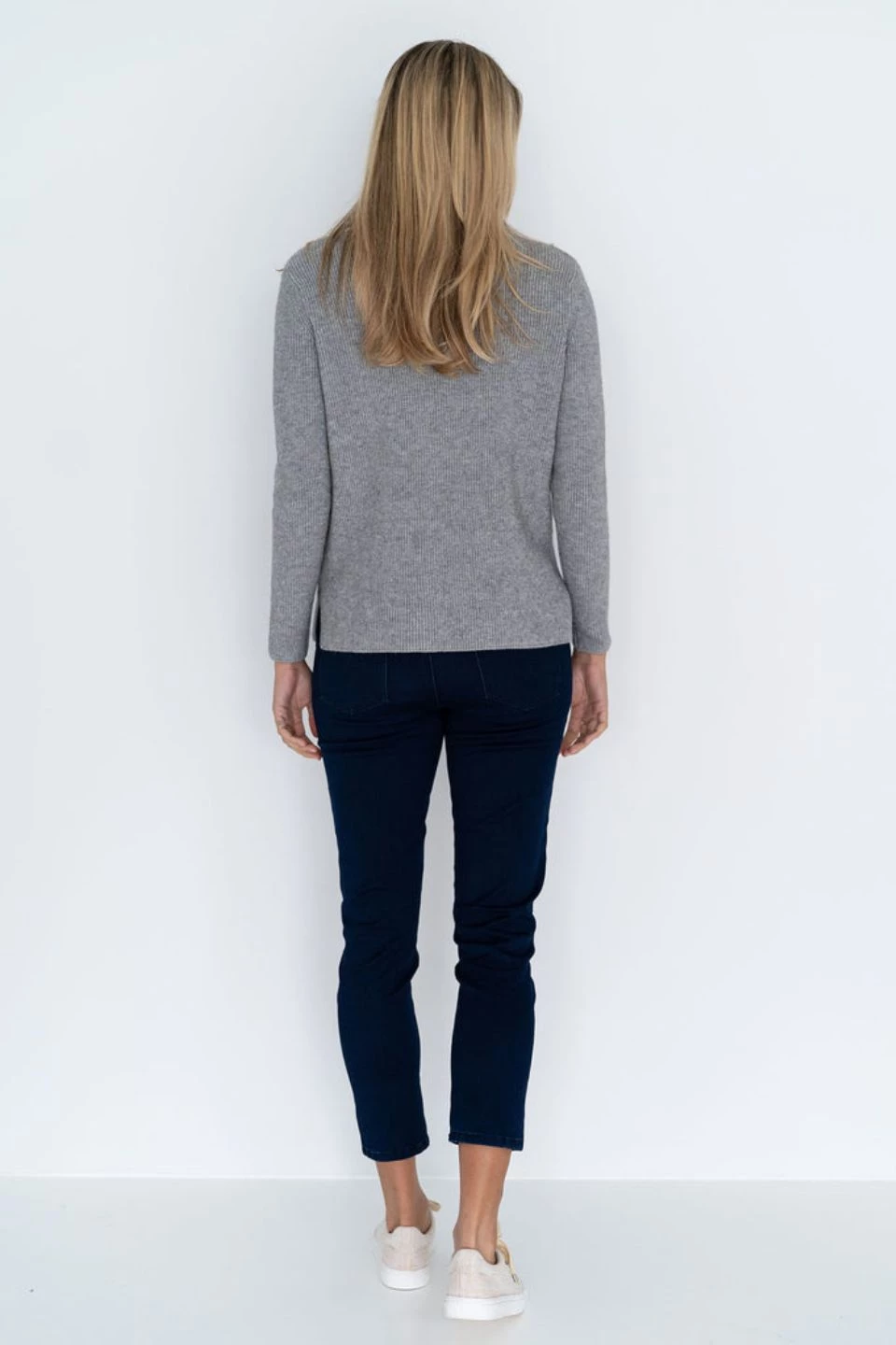 Humidity Lifestyle New In Lizzy Turtle Neck Super Soft Grey Rib Jumper