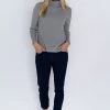 Humidity Lifestyle New In Lizzy Turtle Neck Super Soft Grey Rib Jumper