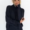 Humidity Lifestyle Becca Cable Navy Turtle Neck Jumper