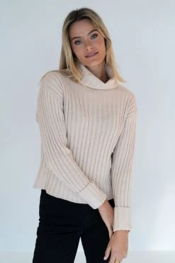 Humidity Lifestyle New In Keely Cotton Blend Roll Neck Stone Knit Jumper