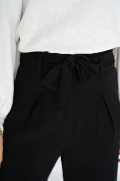 Humidity Lifestyle Emily Super Floaty Tie Waist Black Pant