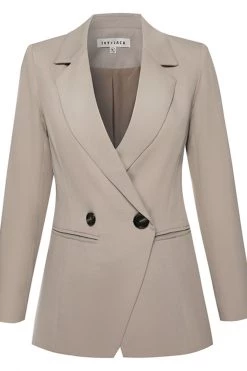 Ivy + Jack Harper Stone Textured Double Breasted Blazer