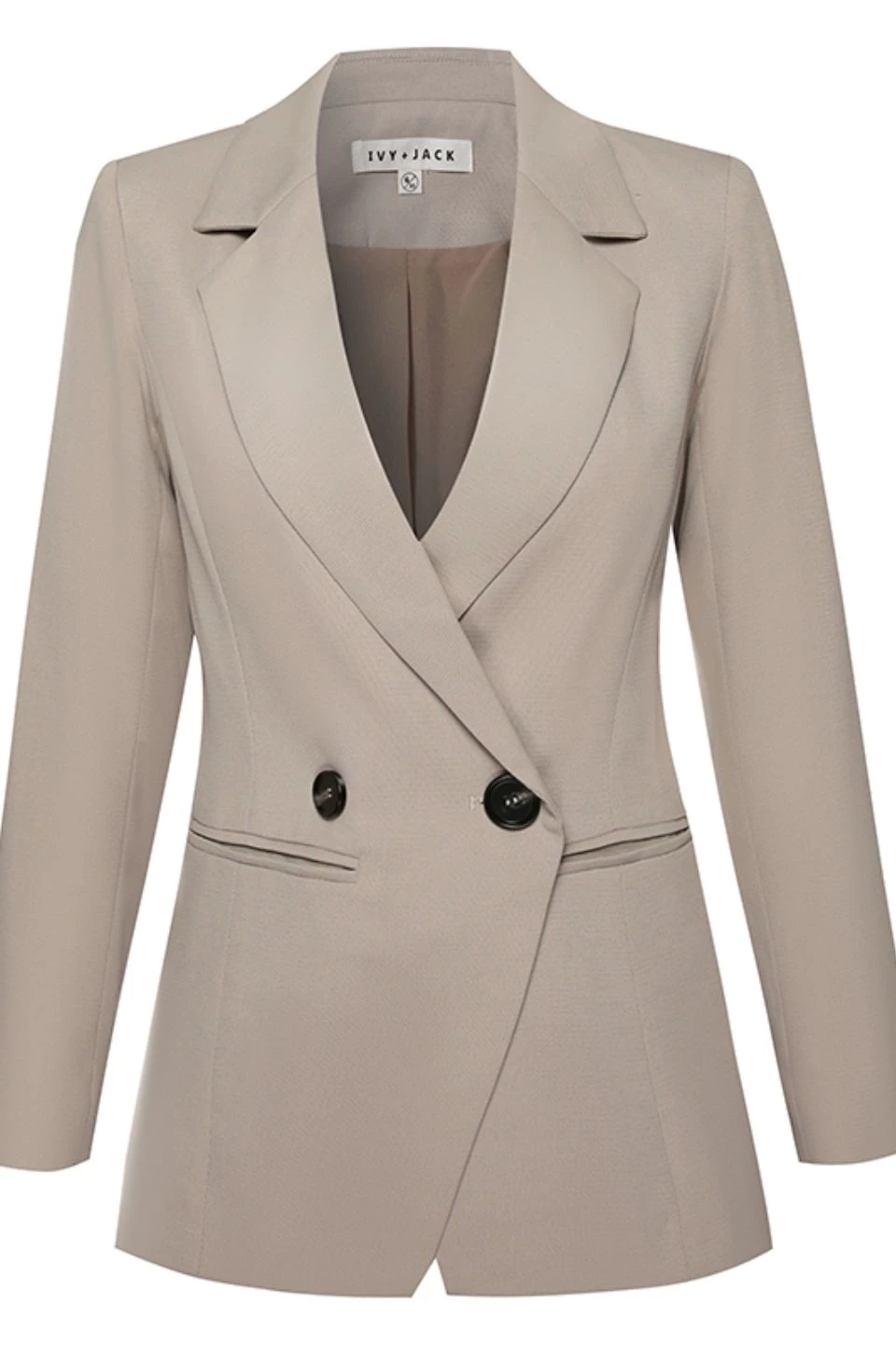 Ivy + Jack Harper Stone Textured Double Breasted Blazer