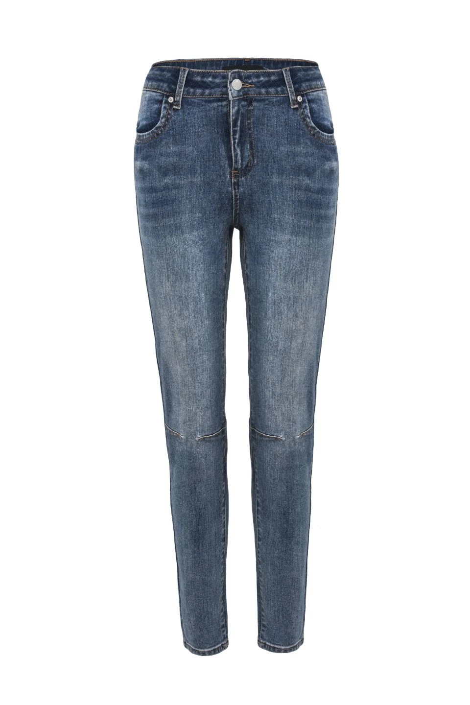 Among The Brave Harper Mid Blue Knee Dart Denim Jean