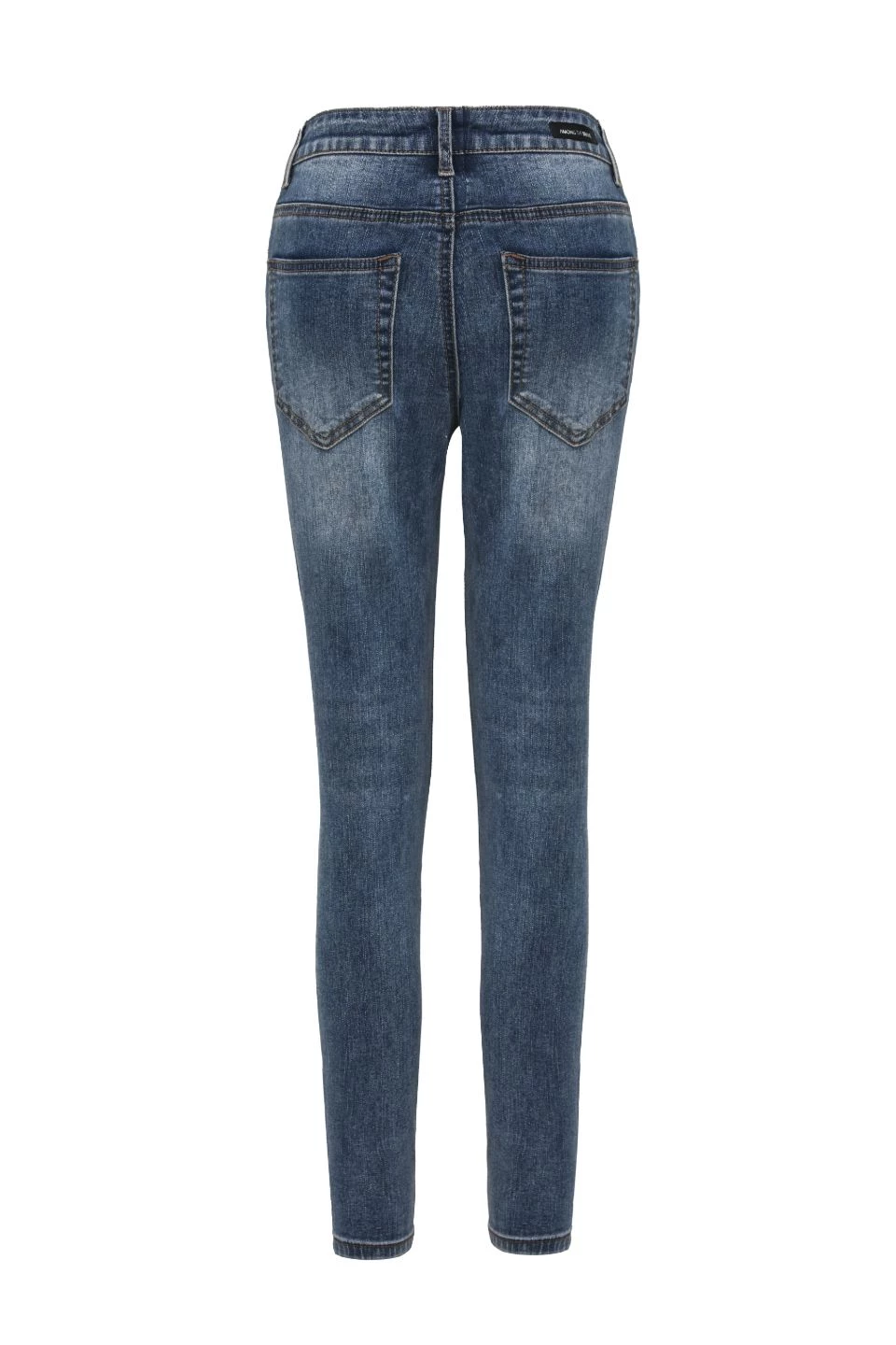 Among The Brave Harper Mid Blue Knee Dart Denim Jean
