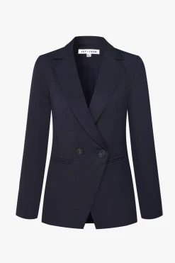 Ivy + Jack Harper Navy Texture Double Breasted Blazer Jackets & Coats