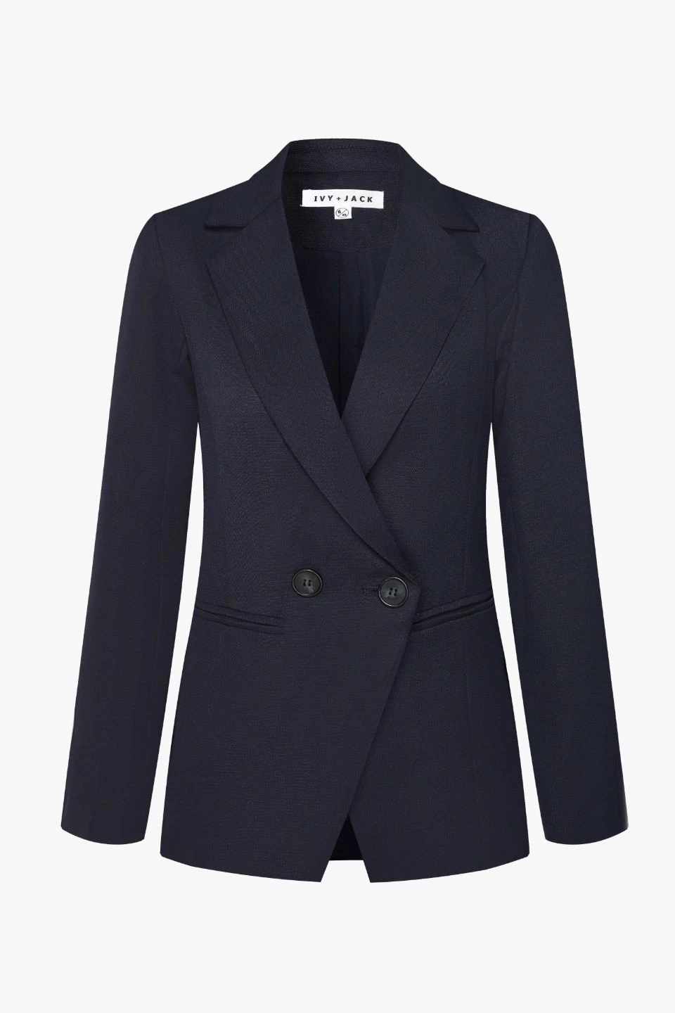 Ivy + Jack Harper Navy Texture Double Breasted Blazer Jackets & Coats