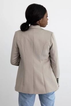 Ivy + Jack Harper Stone Textured Double Breasted Blazer