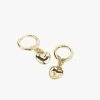 Flo Gives Back 15% To Women In Need Heart Gold Huggie Hoop Earrings Jewellery