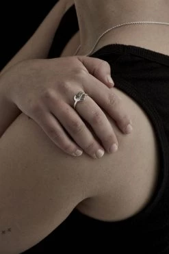 Stolen Support Local Heart Script Ring