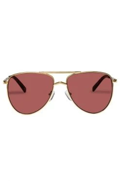 Le Specs High Fangle Gold Brown Fade Lens Aviator Sunglasses