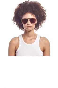 Le Specs High Fangle Gold Brown Fade Lens Aviator Sunglasses