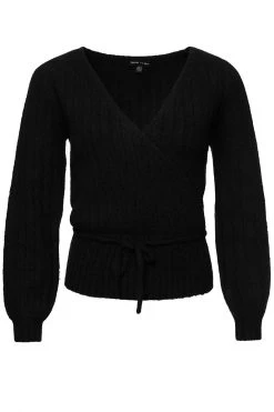 Among The Brave Honest Black Soft Ballerina Cross Over Knit